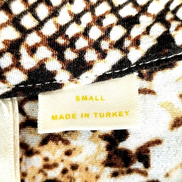 MAEVE by Anthropologie Tan Snake Skin Python Print  A-Line V-Neck Short Dress, S - Picture 10 of 13